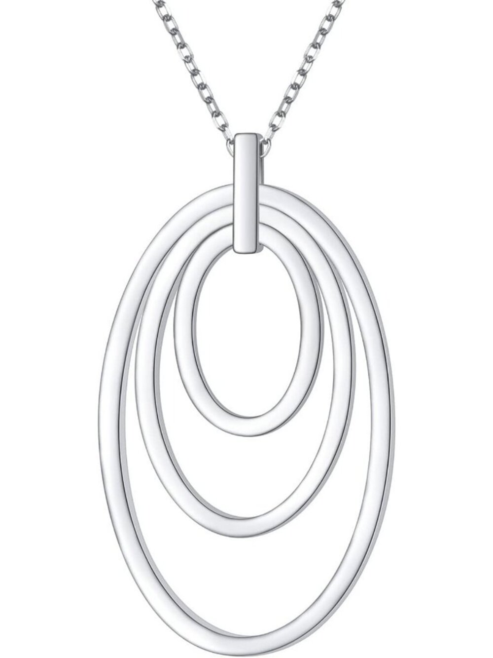 Long S925 Sterling Silver Chain Necklace with Pendant for Women - Stylish